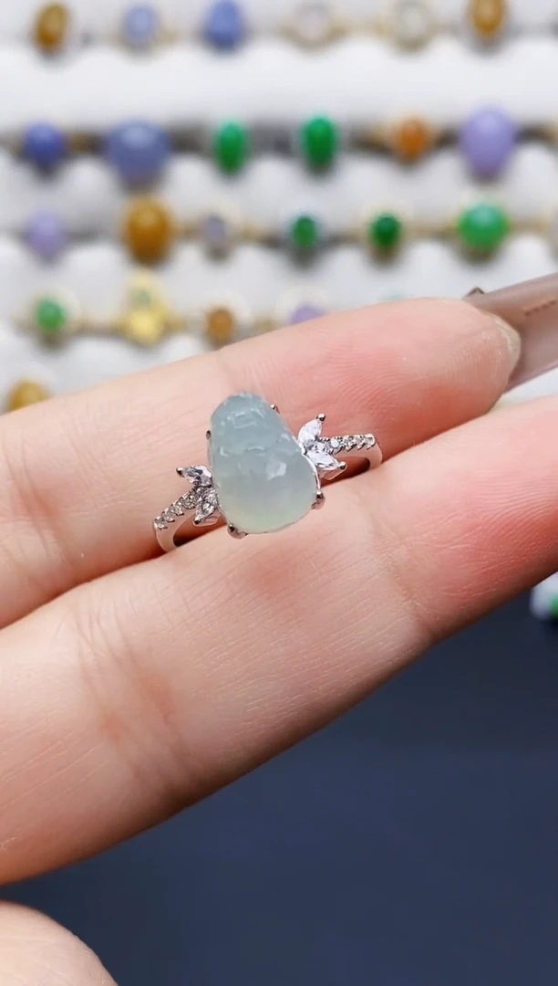 银S925镶嵌戒指翡翠1358