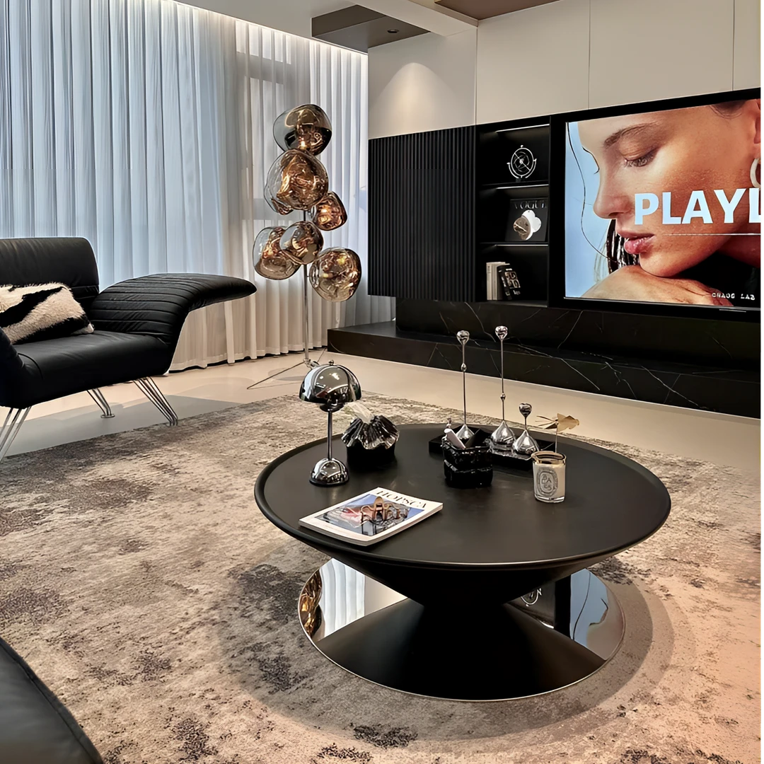 Float 法式悬浮飞碟茶几客厅家用小户型创意设计师不锈钢边几组合