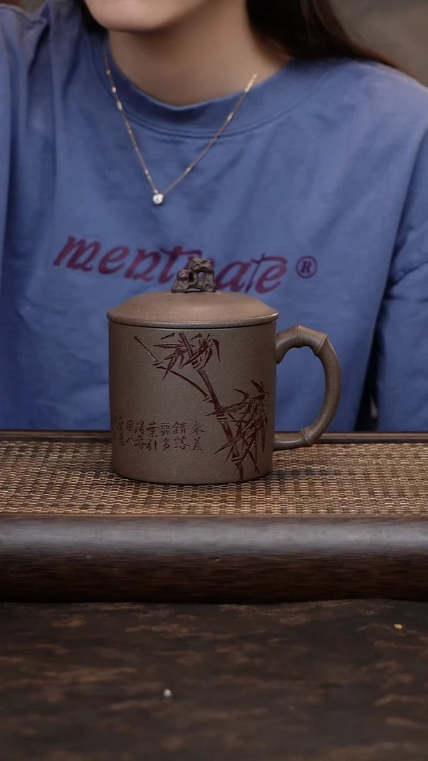 茶杯紫砂青段太湖石