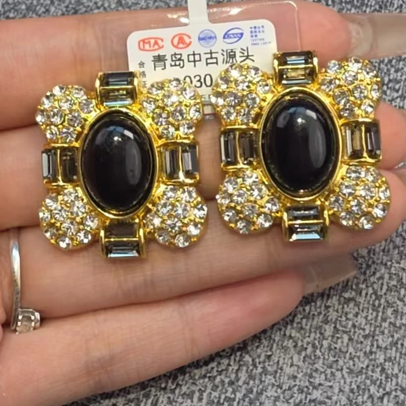 铜合金耳饰 030风复古宫廷耳钉女手工日韩欧美风耳饰复古银镀