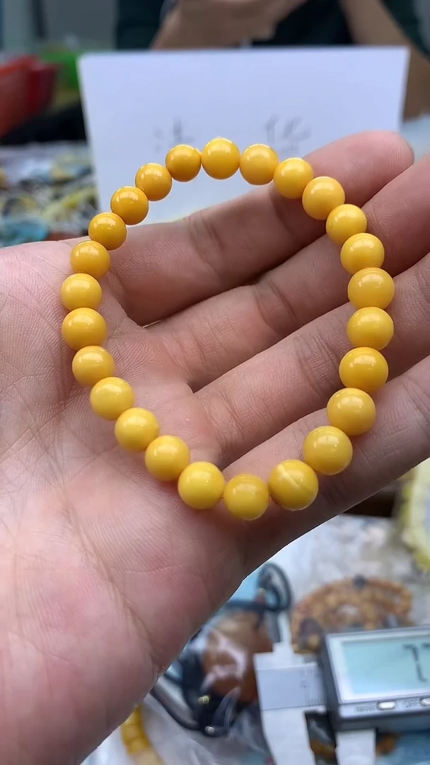 裸石蜜蜡未镶嵌手串卡7