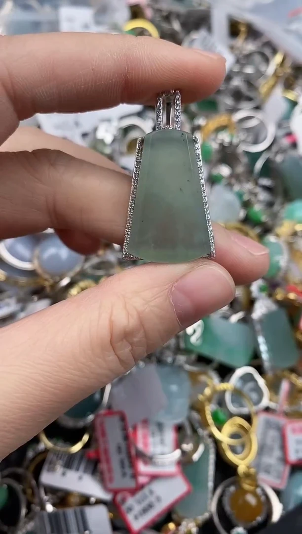 银S925镶嵌戒指翡翠444              6