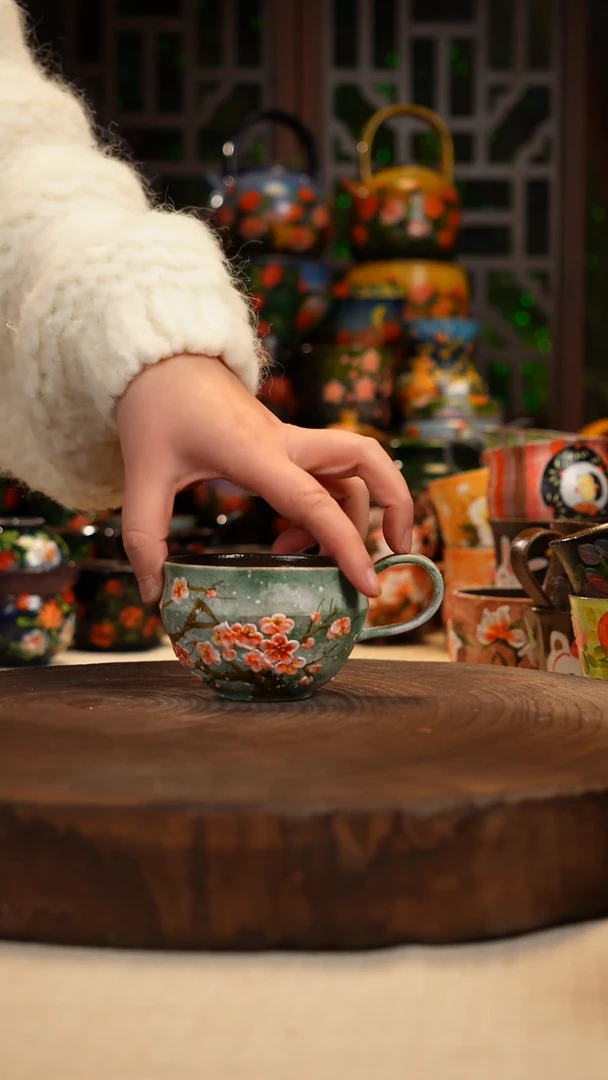 油画 手绘 釉 下彩