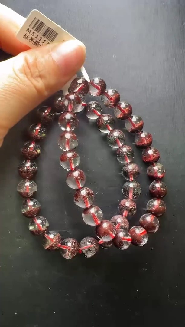 水晶手串未镶嵌红幽灵手串9m+ M51113多样性发一