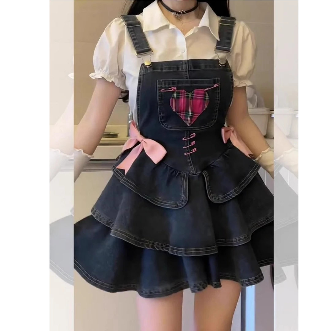 【破价秒发】韩系甜美可爱牛仔背带裙女2025新款百搭连衣裙3986#