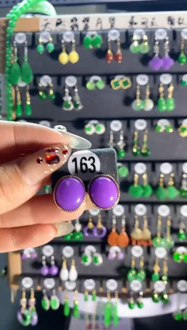 【闪购商品】翡翠耳饰银S925镶嵌163..