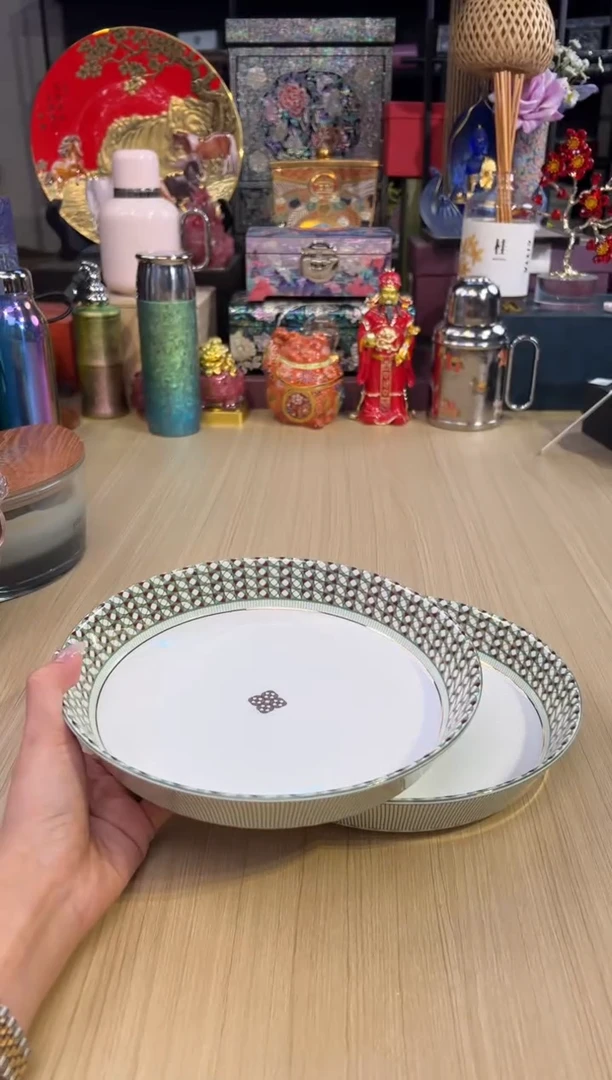 102歌剧院20.5反口汤盘套二（绿）