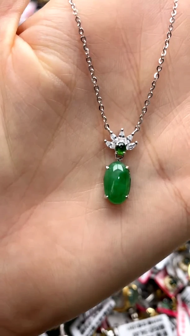 【闪购商品】翡翠戒指银S925镶嵌222222222     3