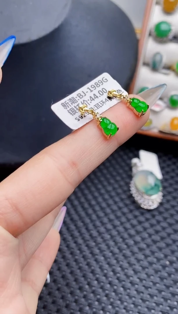 银S925镶嵌戒指翡翠3107