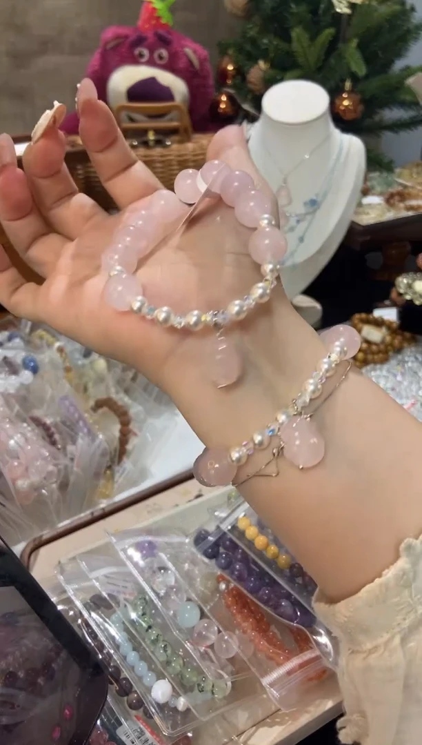 水晶手串未镶嵌孤品捡漏均匀瑕疵介意勿拍