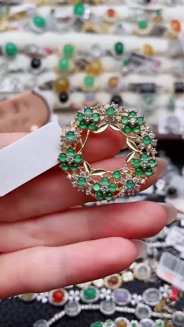 银S925镶嵌戒指翡翠144