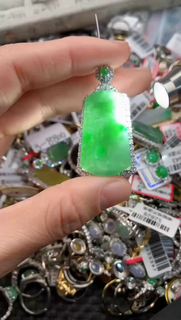 银S925镶嵌戒指翡翠1        5