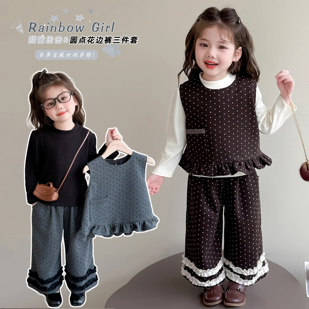 2025年款衣服儿童可爱超萌儿童衣服新款秋冬俏皮女小童洋气套装