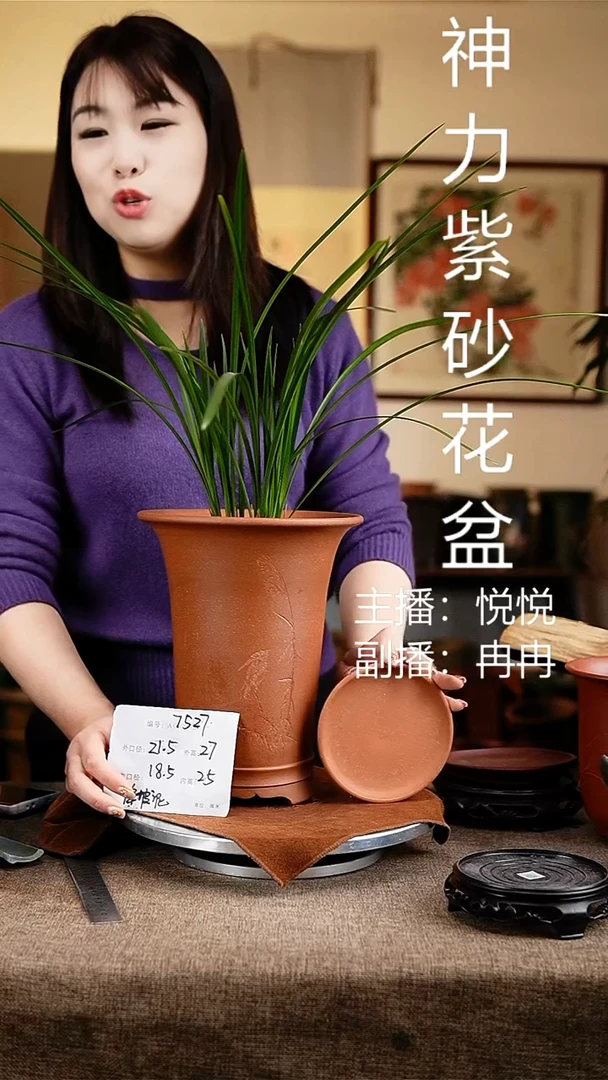 紫砂花盆花卉工艺7527+z