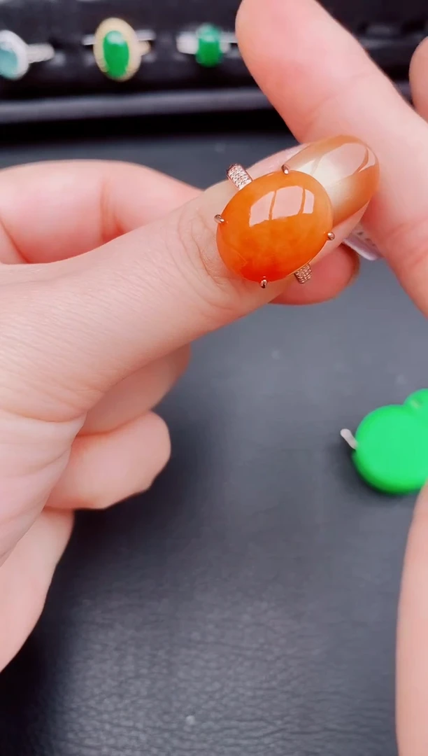 【闪购商品】翡翠戒指银S925镶嵌天然a货翡翠244