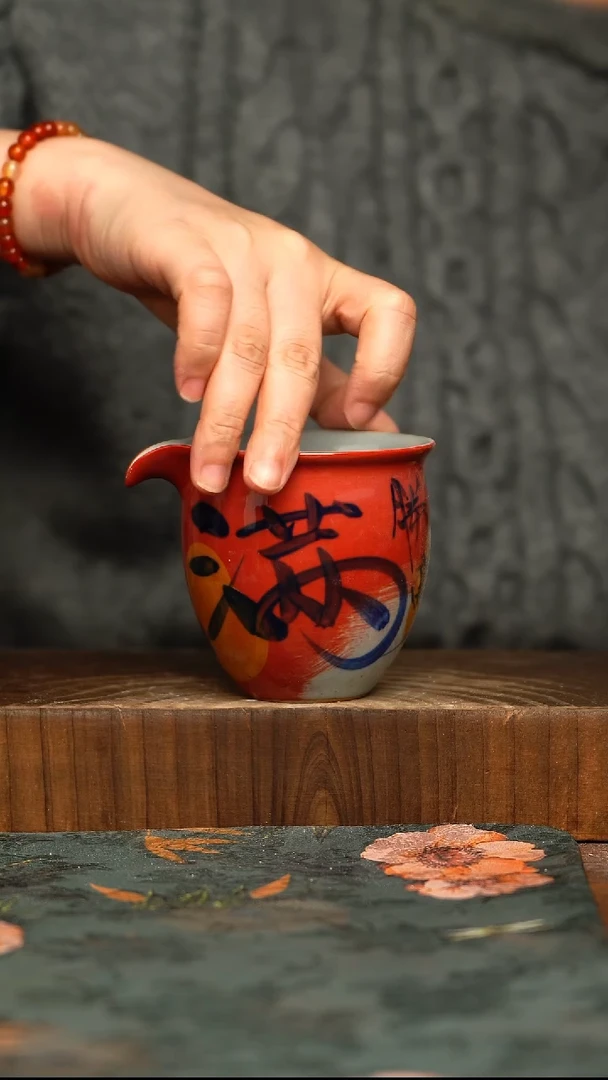 杯釉下彩手工手绘同款陶器