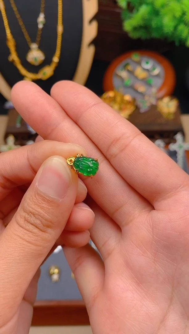 【闪购商品】翡翠吊坠(不含链)银S925镶嵌貔貅潘多拉