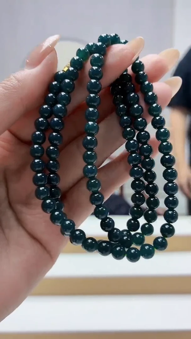 未镶嵌定制翡翠4917MM-毛货珠链146