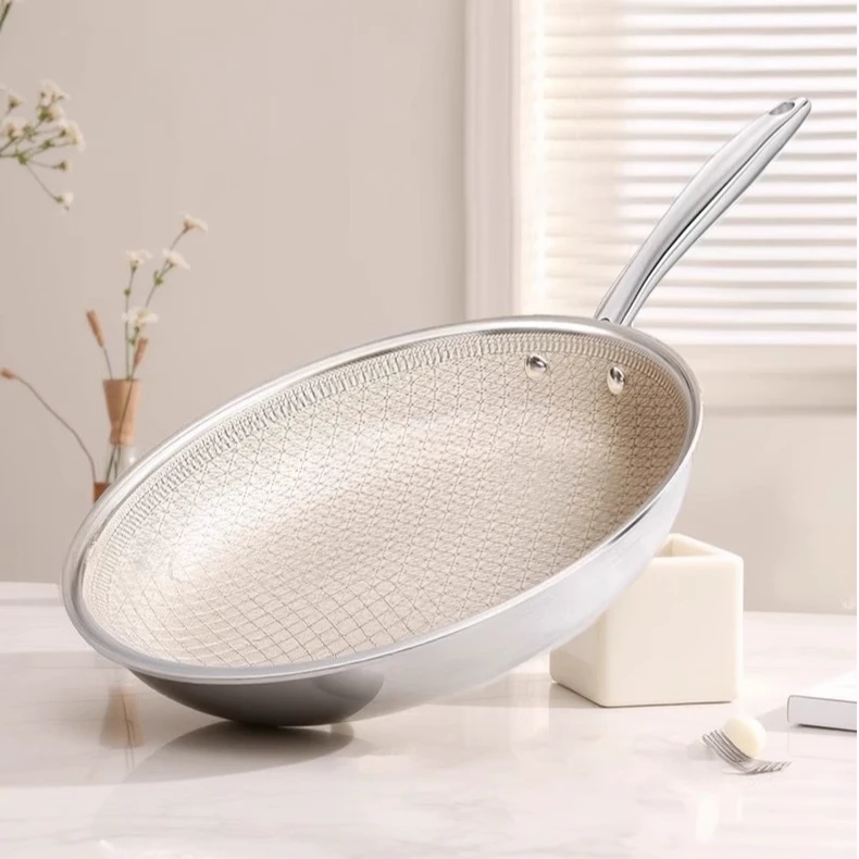 【德国】天然陶瓷不锈钢煎锅无涂层家用炒菜锅牛排小煎锅不粘平底锅