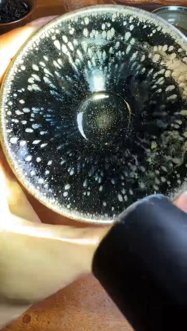 茶盏许杰黑底银斑134