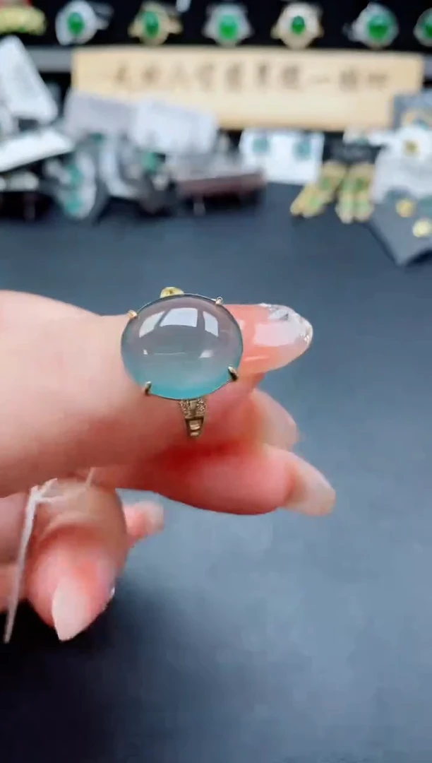 银S925镶嵌戒指翡翠1