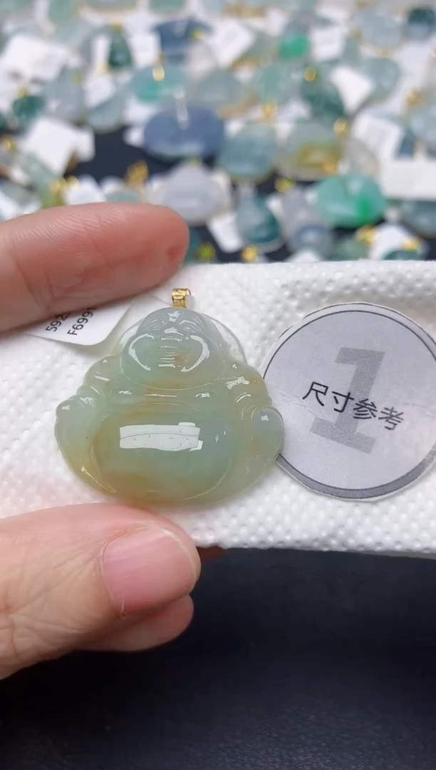 颈饰18K金镶嵌翡翠天然缅甸A货翡翠