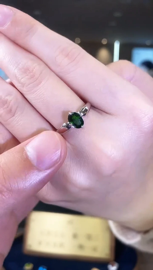 【闪购商品】透辉石戒指银S925镶嵌04