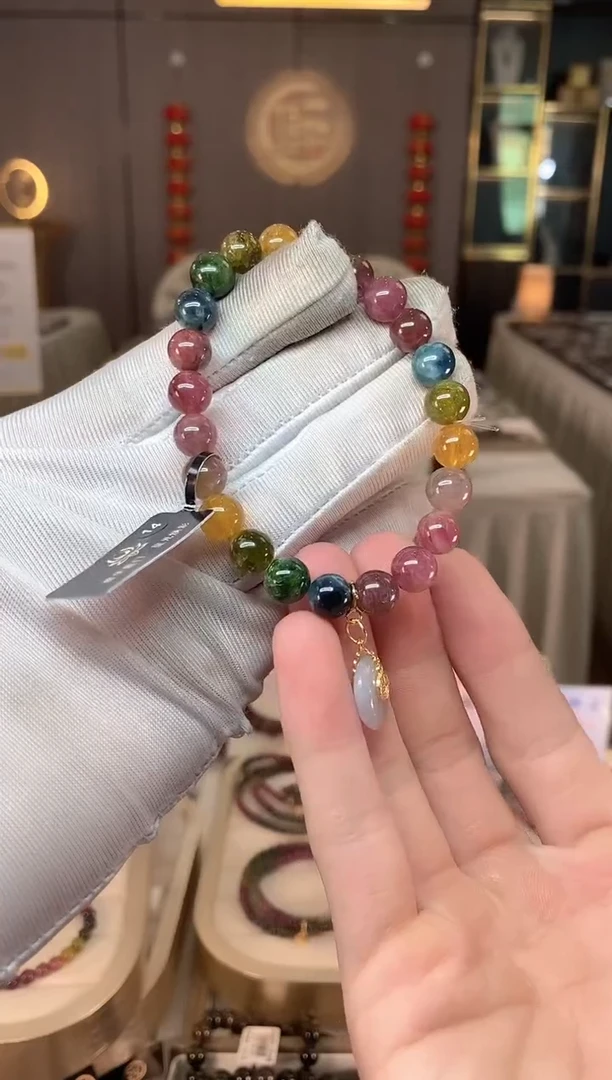 未镶嵌老矿碧玺单圈手串8mm+碧玺多样性发一条xion