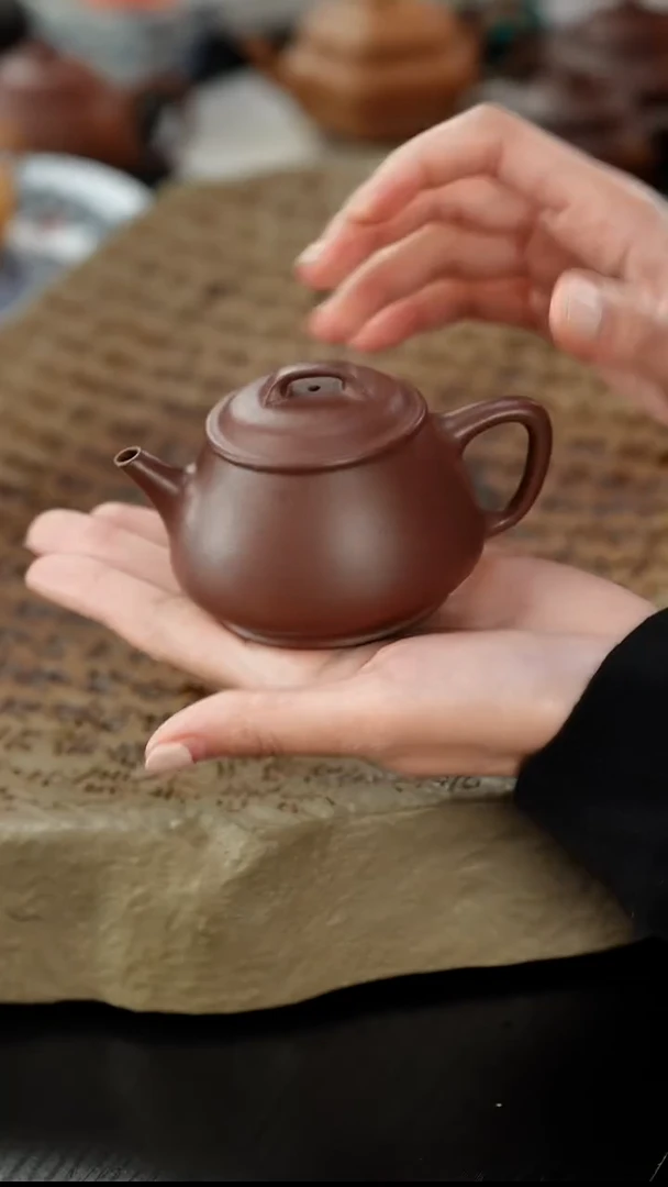 茶壶紫砂lx老紫泥隐瓢150cc