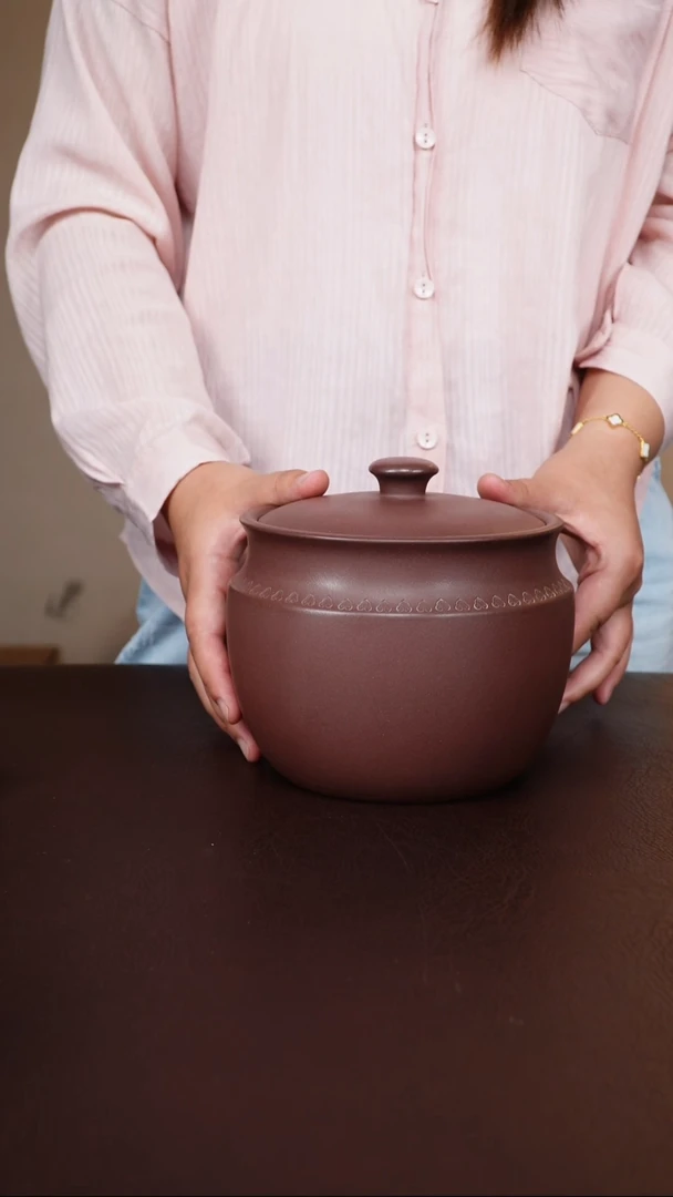 49号宜兴紫砂茶叶罐瑕疵