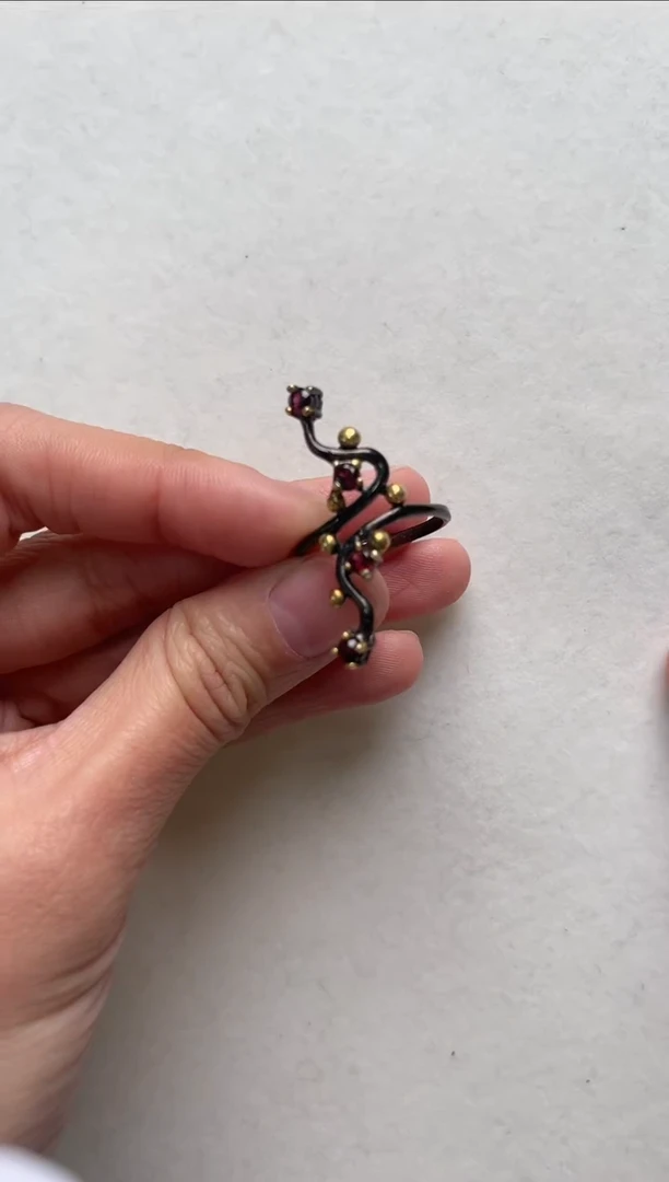 【闪购商品】石榴石戒指银S925镶嵌aj4800