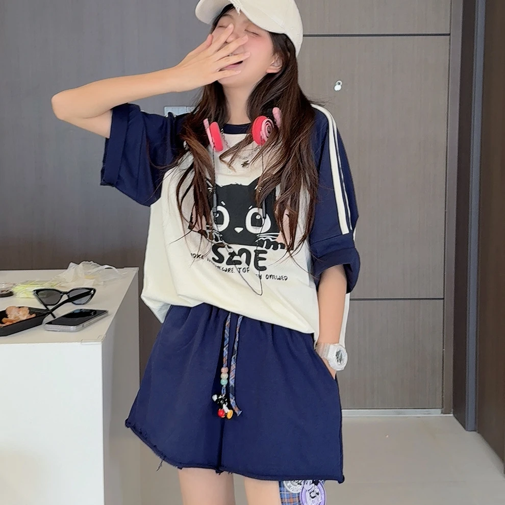 TTY青少年装   2025夏季时尚休闲洋气薄款显瘦百搭纯色短裤279302