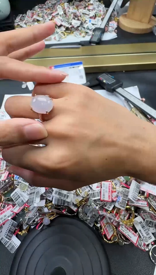 翡翠戒指银S925镶嵌戒指411