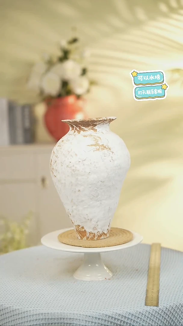 素雪景德镇高端陶瓷花瓶家居水培插花瓶