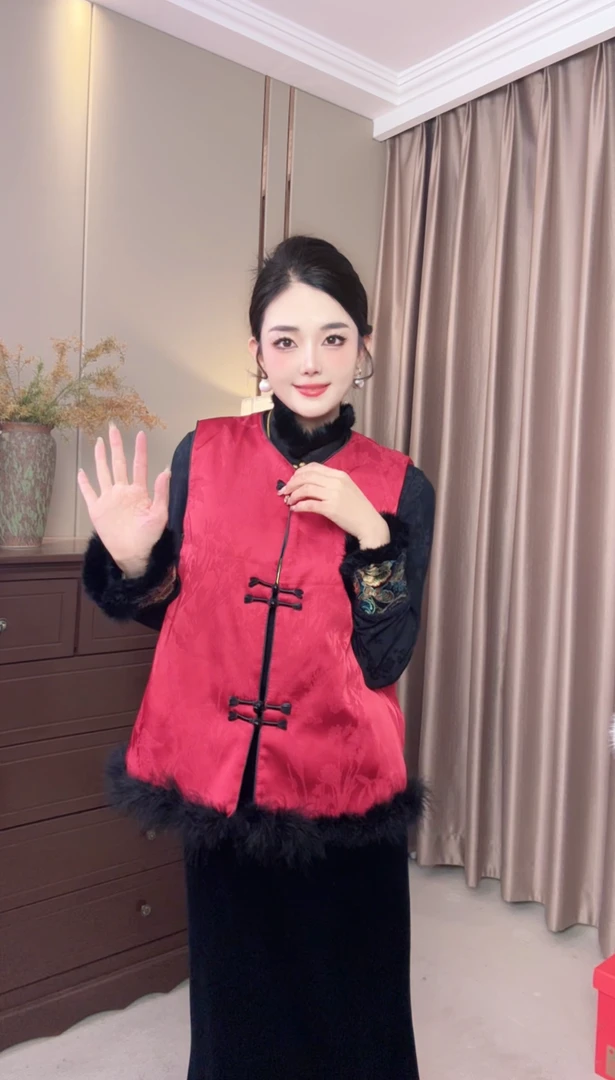 【加棉马甲】高级感气质新中式马甲夹棉圆领国风高端显白秋冬外穿女