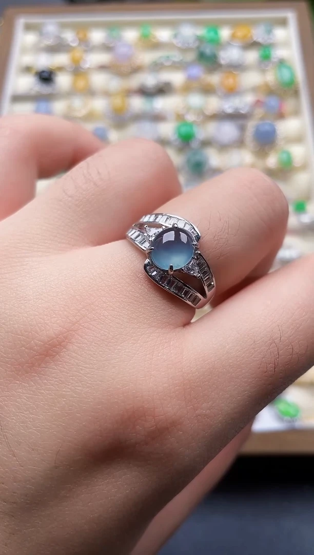 银S925镶嵌戒指翡翠71