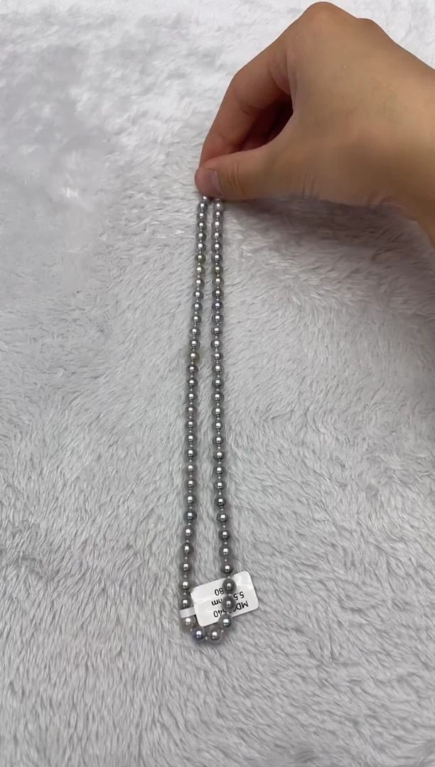 海水珍珠银S925镶嵌项链AK真多麻5.5-6mm