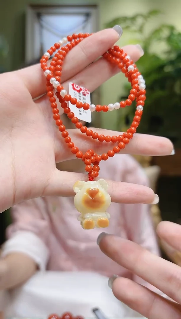 【闪购商品】南红玛瑙项链未镶嵌蜜蜡熊南红项链