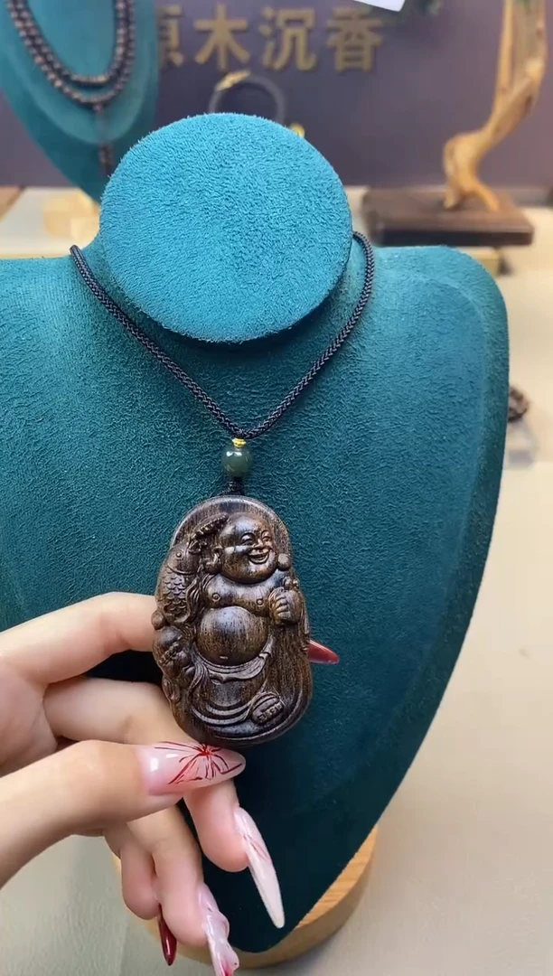 【闪购商品】沉香木手串J黄棋玉化弥勒牌JG12551944