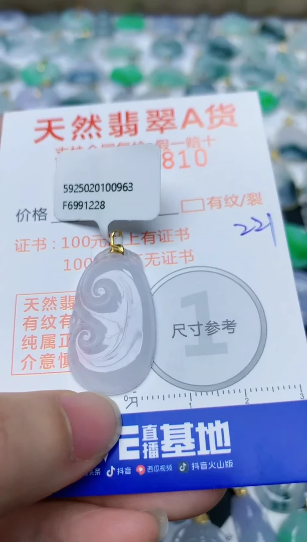 【闪购商品】翡翠颈饰18K金镶嵌天然翡翠A货    221