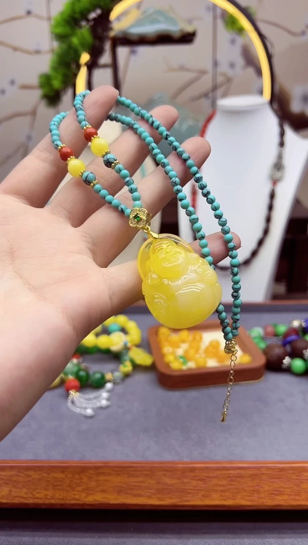 【闪购商品】蜜蜡颈饰14K金镶嵌X148````