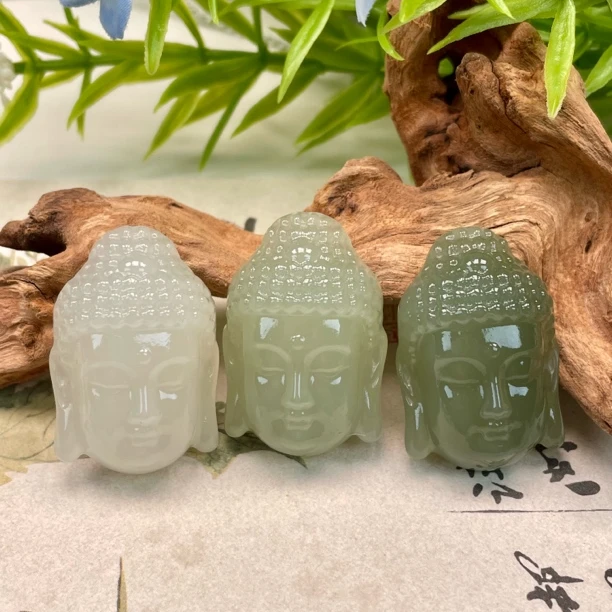 天然和田玉高冰佛头吊坠 时尚百搭 多样性发一