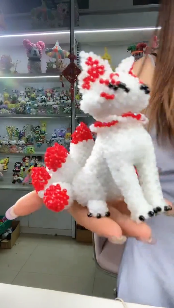 亚克力2756卡12马贝珠九尾狐材料包1套大红