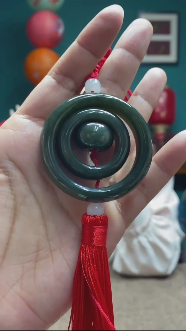 【闪购商品】和田玉车挂未镶嵌路路通挂件