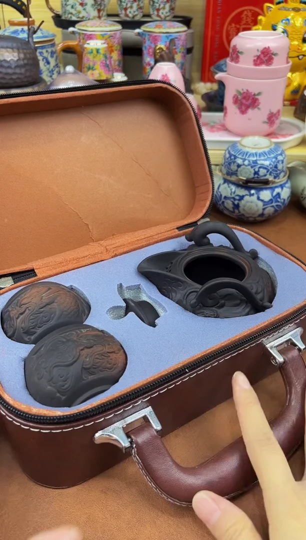 陶瓷茶具摆件旅行套组