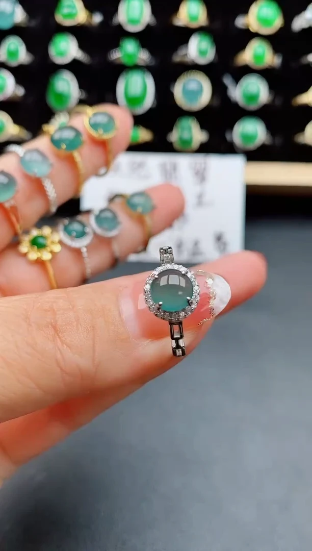 【闪购商品】翡翠戒指银S925镶嵌058080