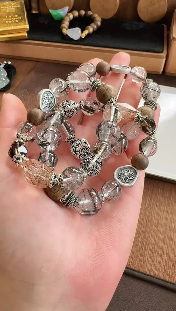 水晶手串银S925镶嵌手串 多样性发货 发一条