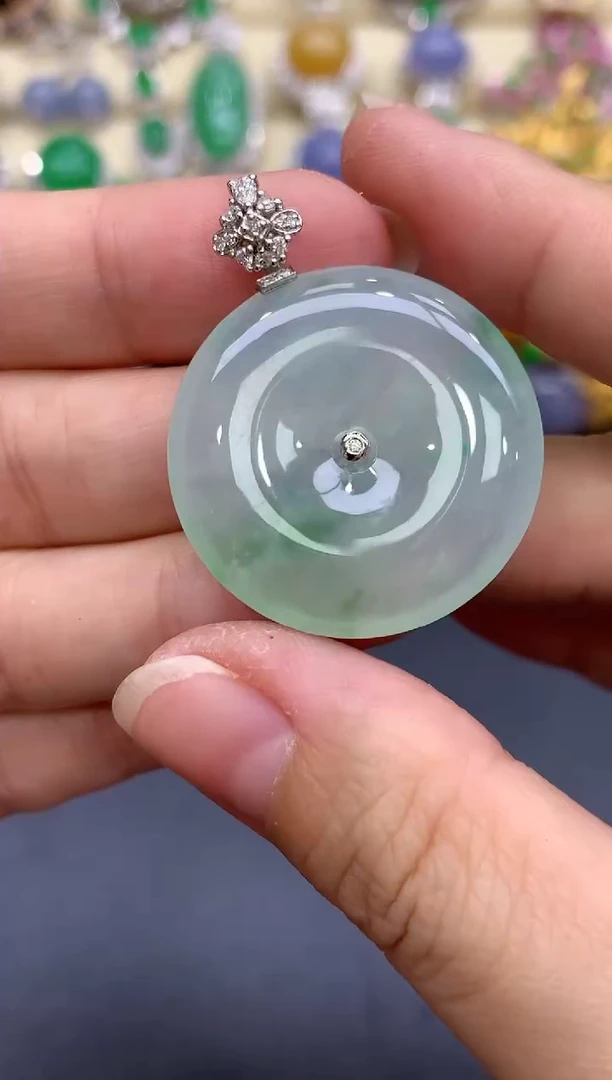 颈饰18K金镶嵌翡翠213-中国好珍宝