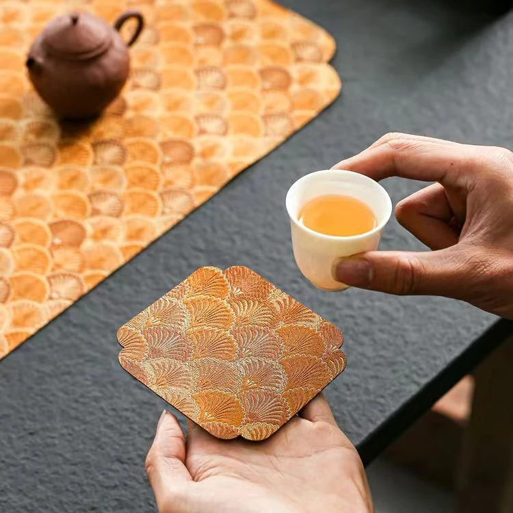 中式织锦干泡台茶席桌旗高级感防水茶桌茶垫手工茶具布垫杯垫爆款