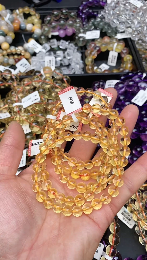 【闪购商品】水晶手串未镶嵌A22 黄水晶 7-8mm多样性发其一